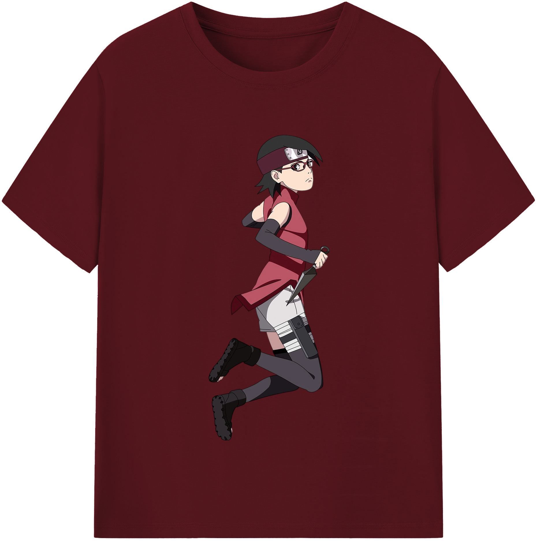 （画像用） NARUTO -ナルト- うちは サラダ Uchiha Sarada 綿100％半袖Tシャツ（フロントプリント）